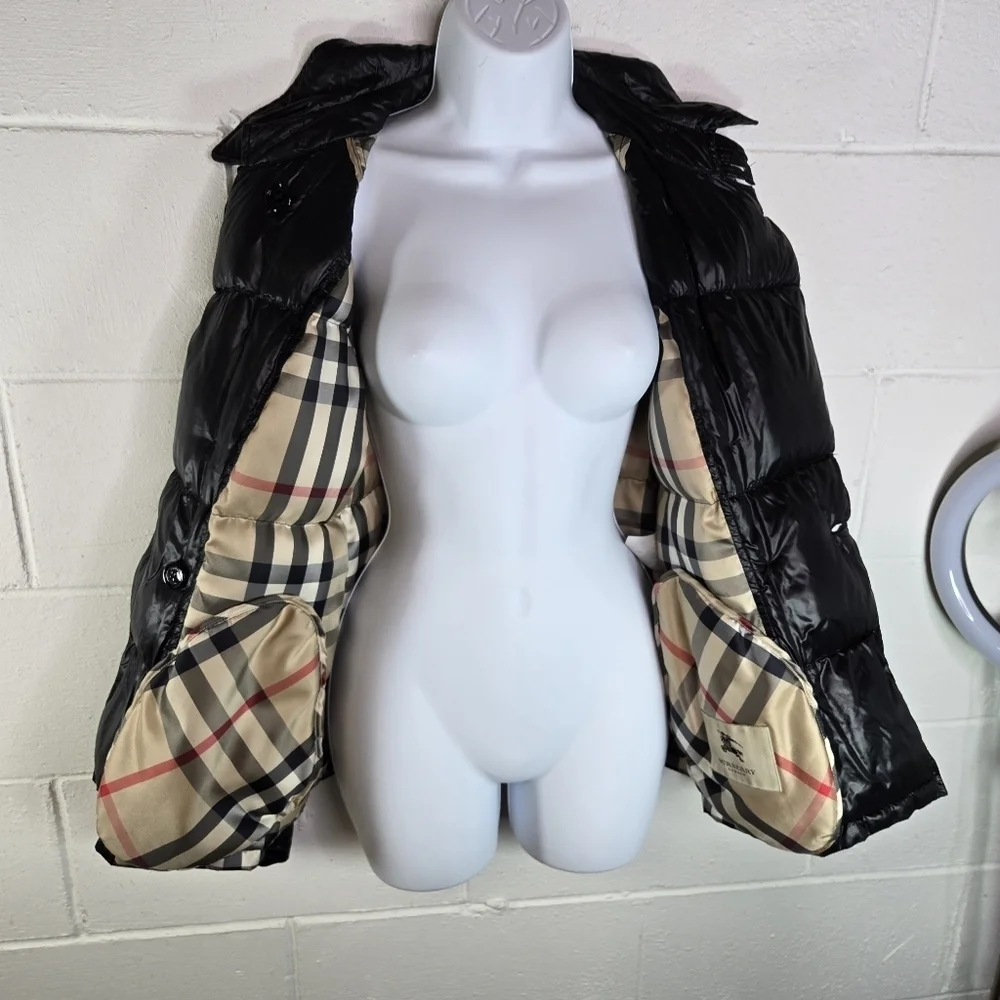 Burberry black down quilted puffer jacket